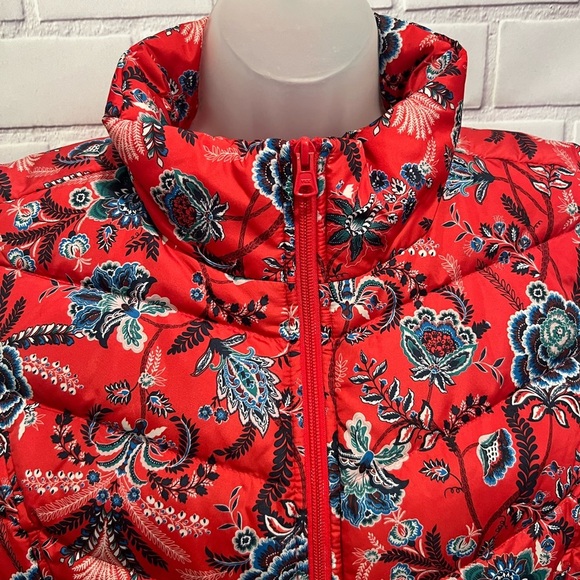 LANDS END women Floral Puffer Vest/size LP - Picture 6 of 12